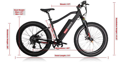 Revi Bikes Predator Mountain E-Bike Lithium Ion 48V 13AH 500W 50 Mile Range 25 MPH New