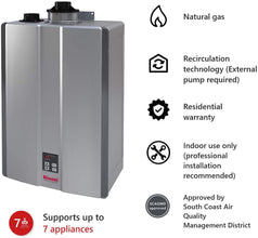 Rinnai RU180iN 10 GPM Indoor Whole Home Natural Gas Condensing Tankless Water Heater New