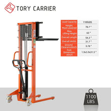 Tory Carrier MSF1163 Manual Pallet Stacker with Adjustable Forks 1100 lbs. 63