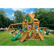 Gorilla Playsets 01-0052-AP Frontier Treehouse with Amber Posts Swing Set and Residential Wood Playset New